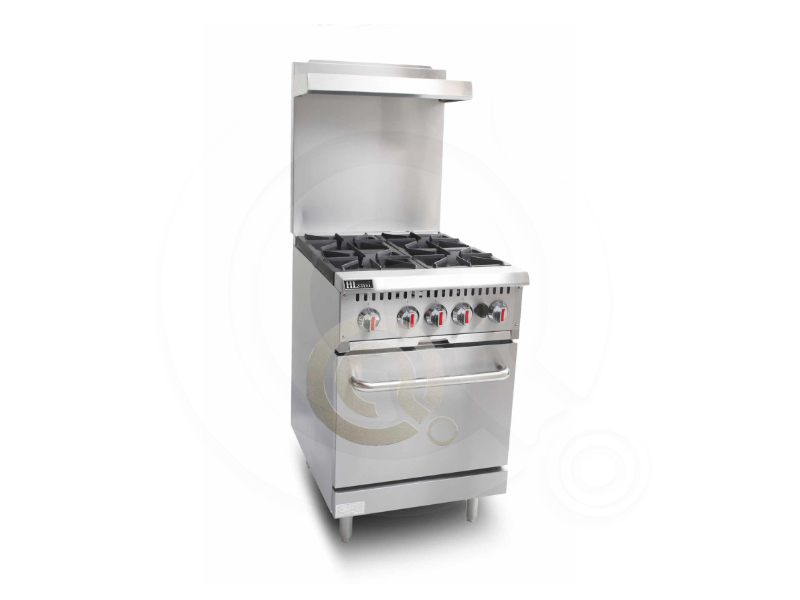 4 Open Burner With Oven and Backsplash